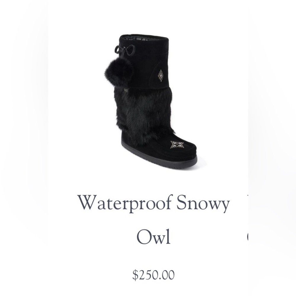Manitobah mukluks snowy owl suede black boot
